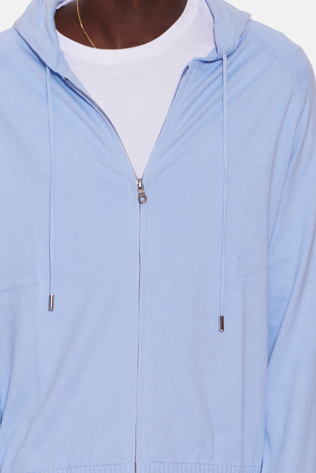 Luke Zip Hoodie Blue Flax