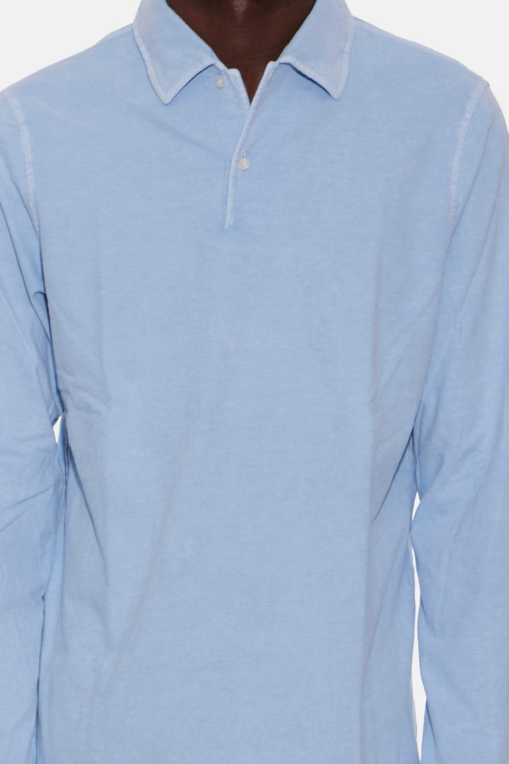 Luigi Long Sleeve Polo Sky