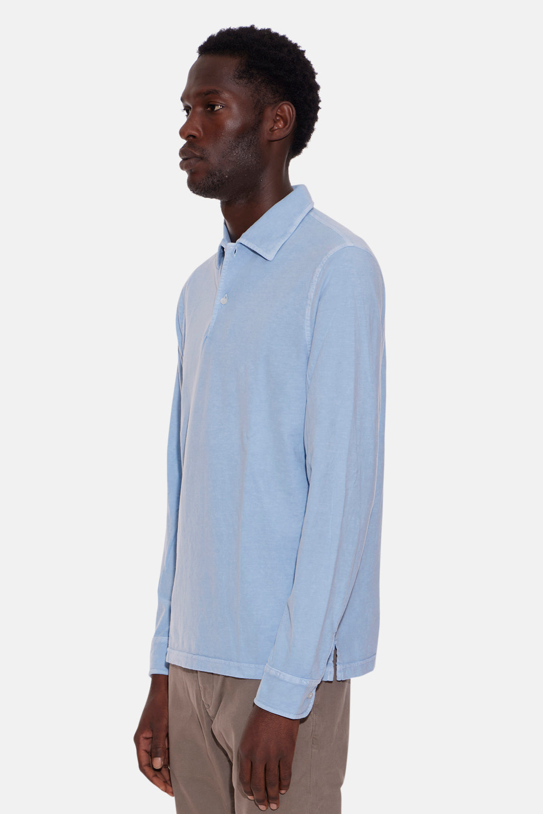 Luigi Long Sleeve Polo Sky