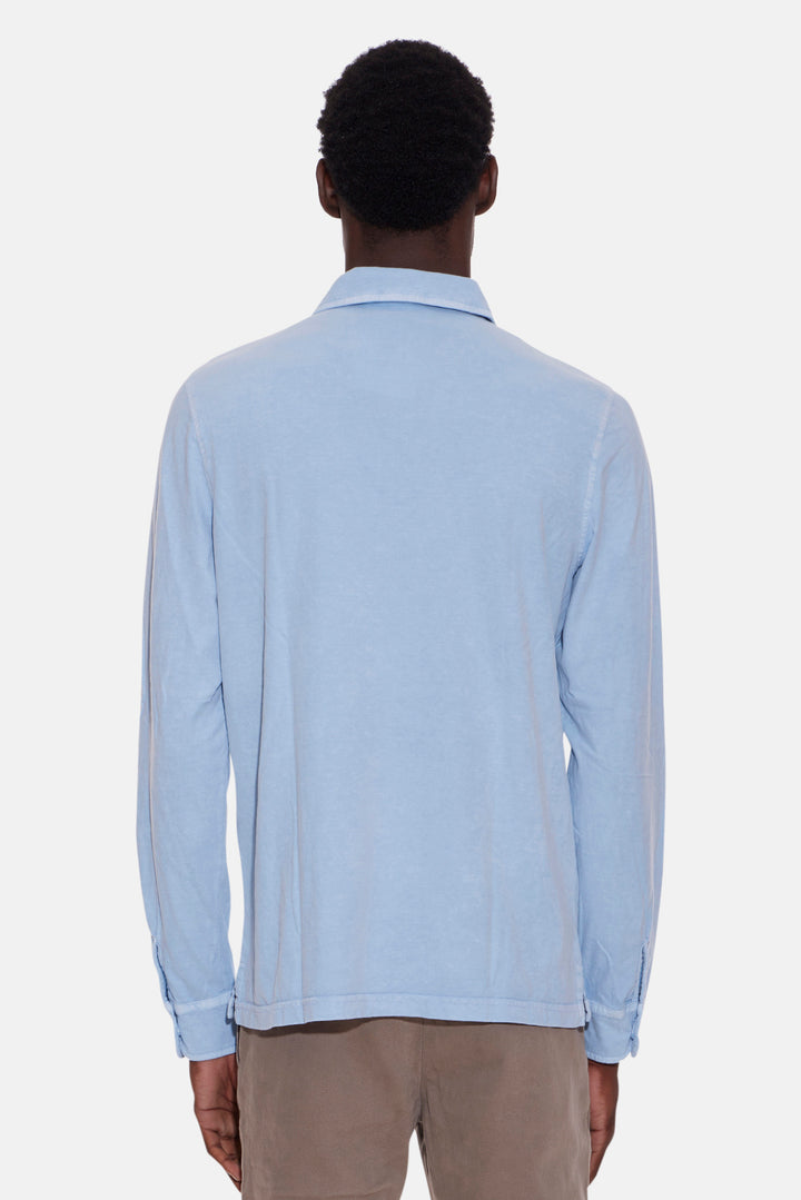 Luigi Long Sleeve Polo Sky