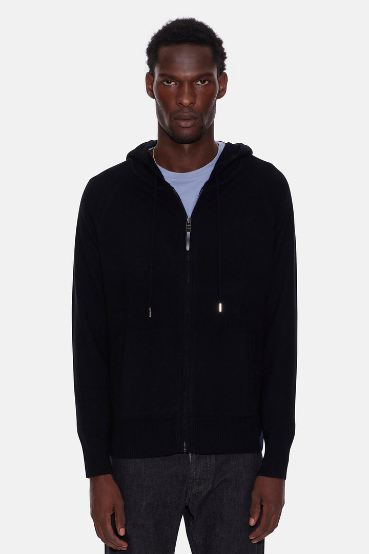 New Leo Zip Hoodie With Pockets Black