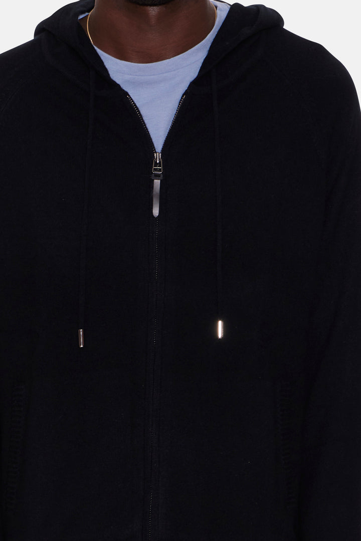 New Leo Zip Hoodie With Pockets Black