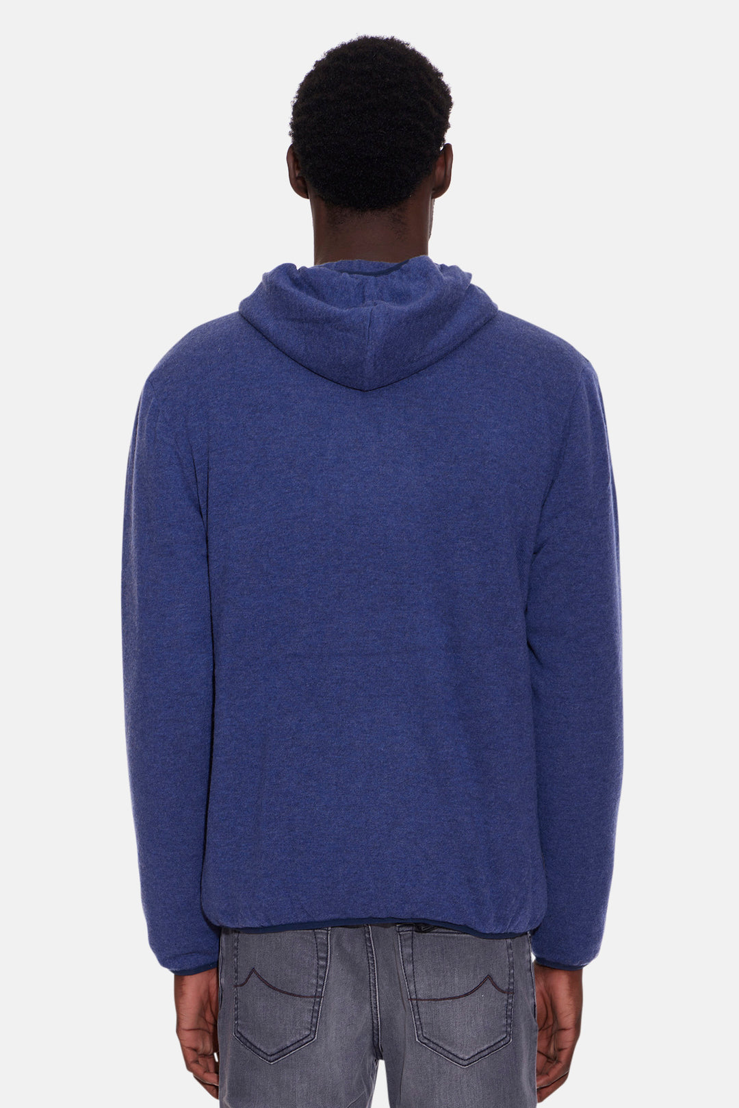 Geelong Wool Zip Hoodie Blue