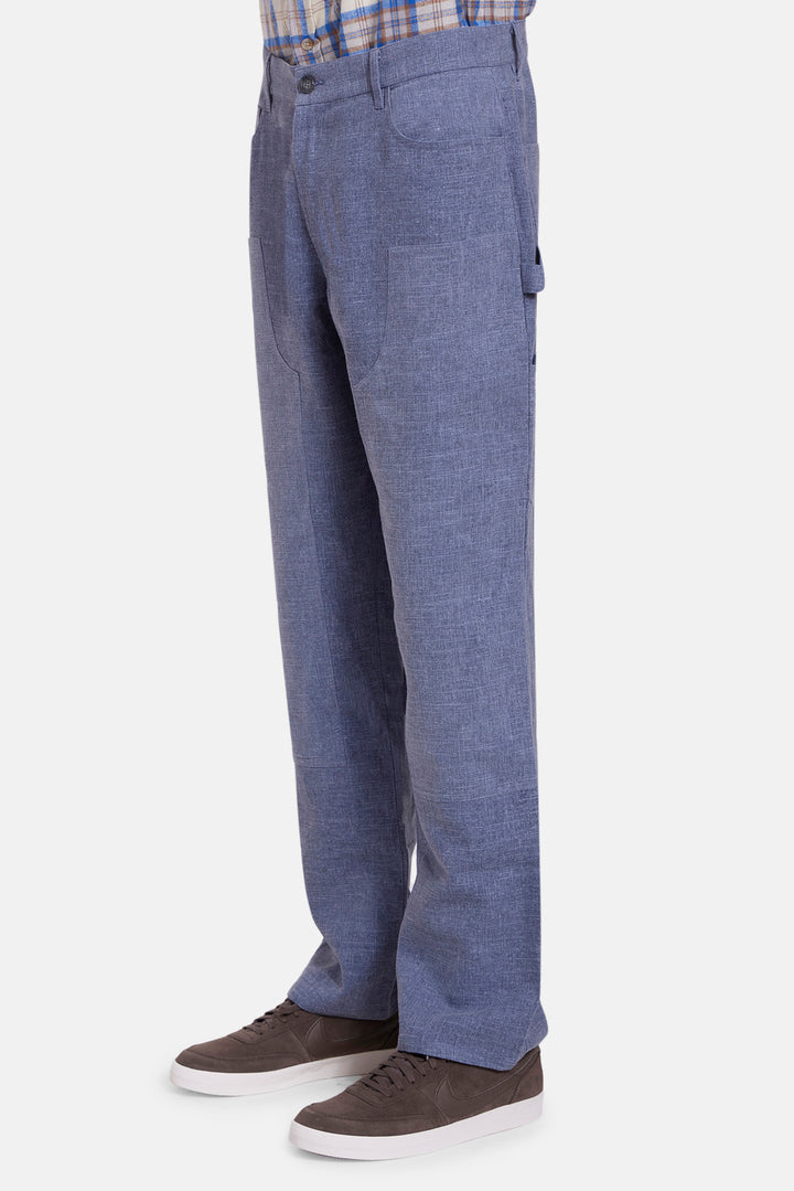 Carpenter Linen Pant Steel Blue