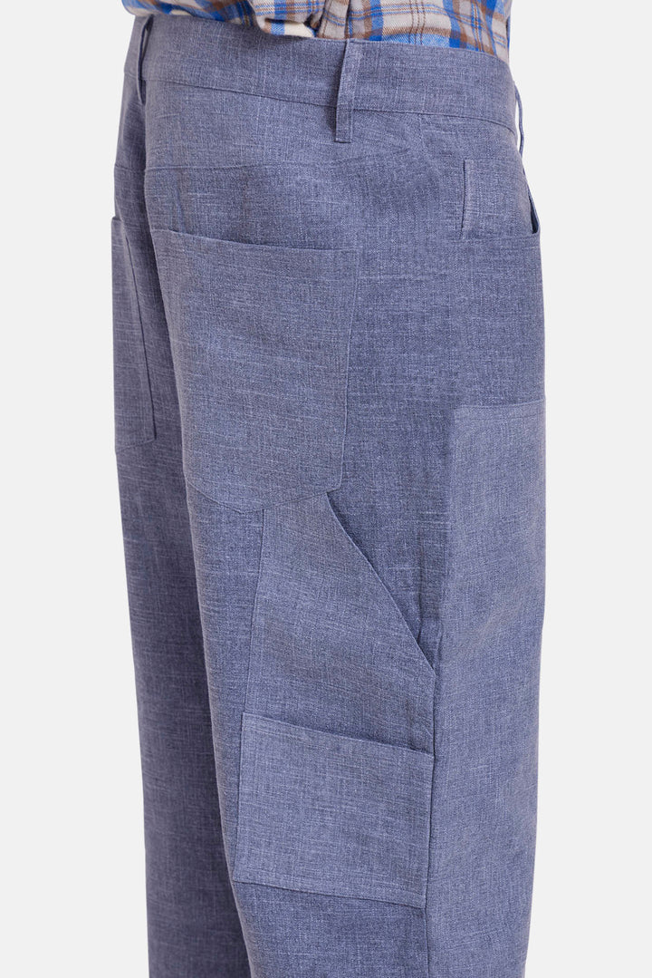Carpenter Linen Pant Steel Blue