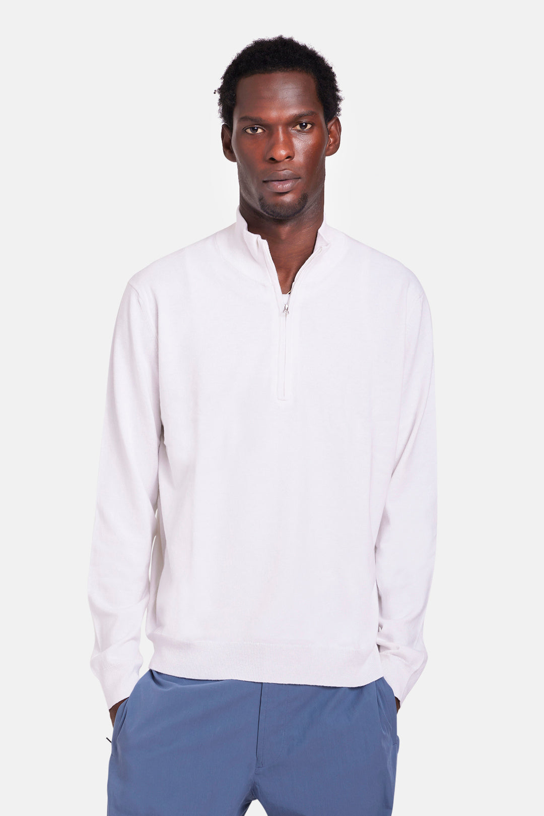 Reade Half Zip White