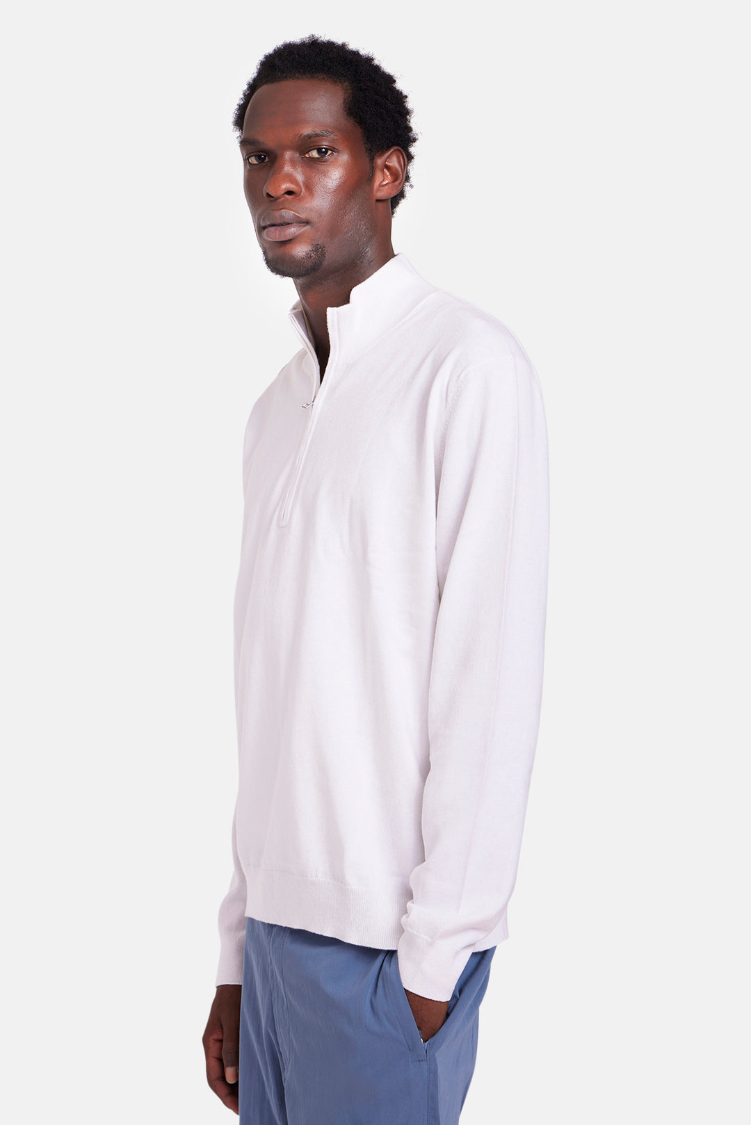 Reade Half Zip White