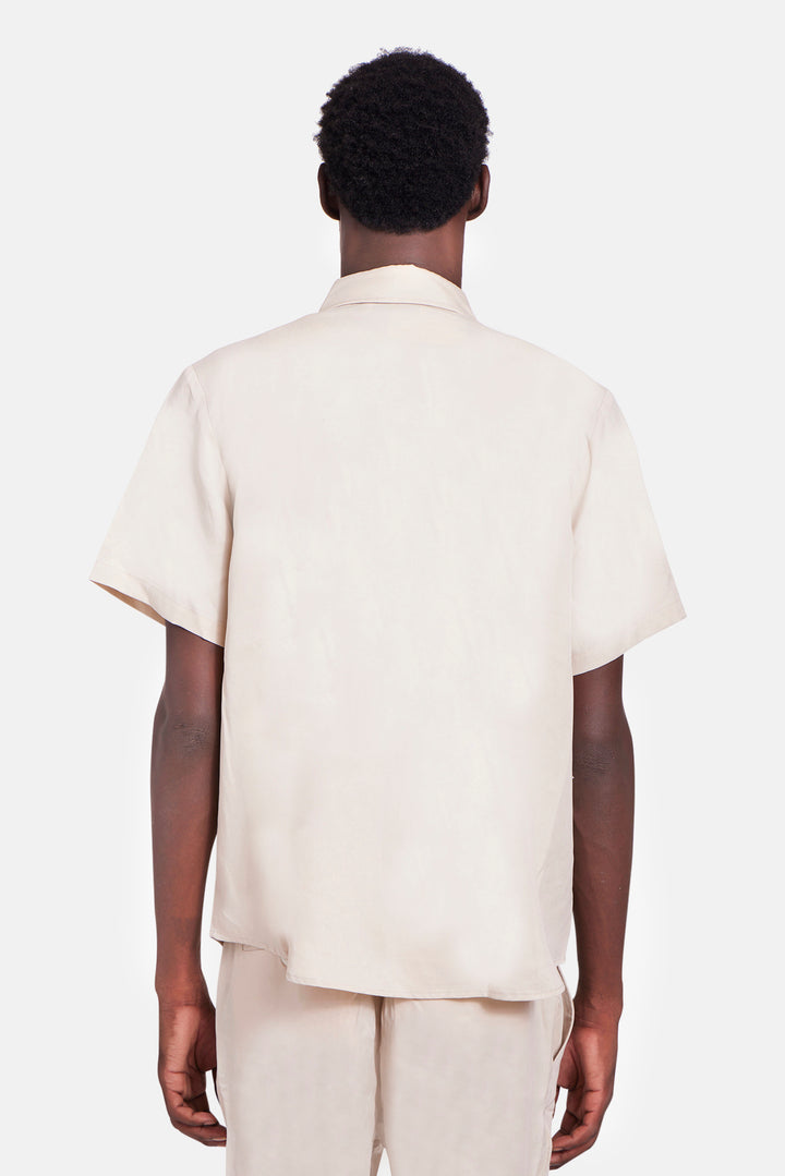 Tencel SS Buttondown Beige