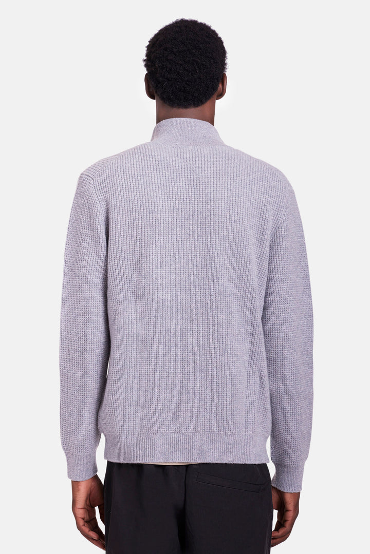 Kenny Cash Waffle Zip Up Heather Grey