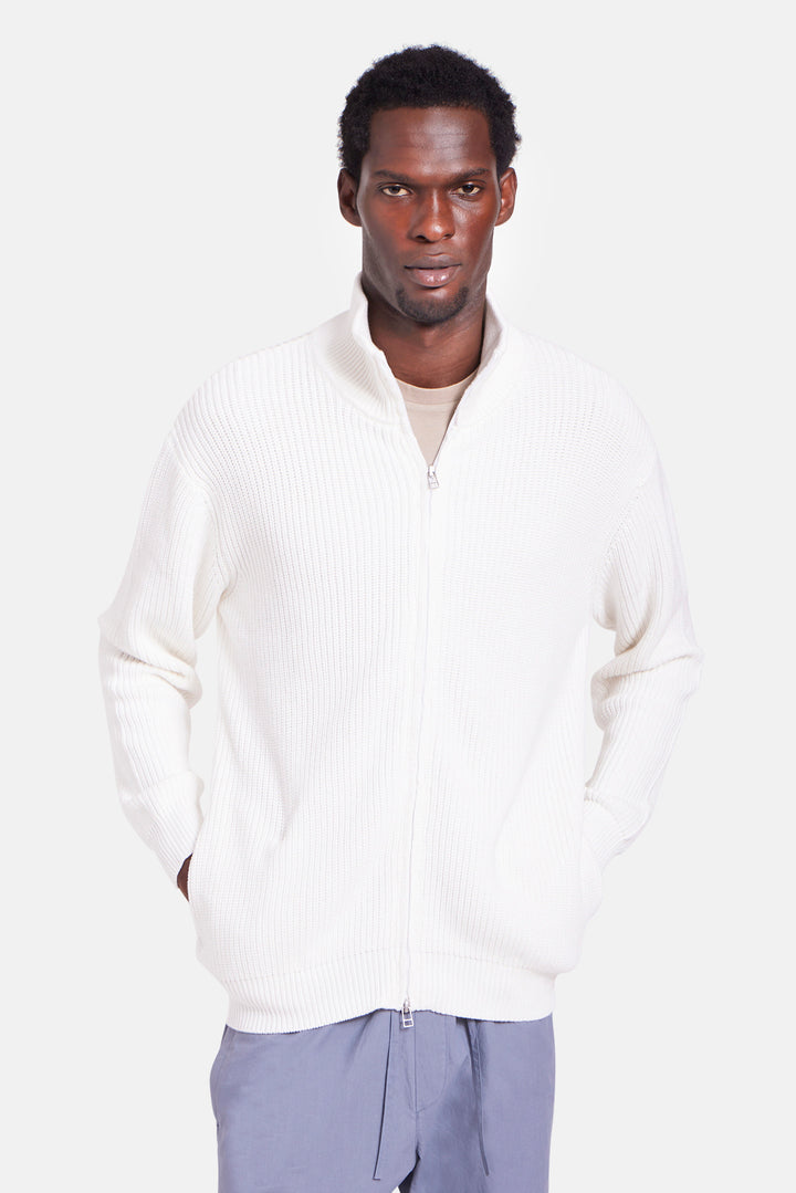 Hunter Ribbed Full Zip Ivory