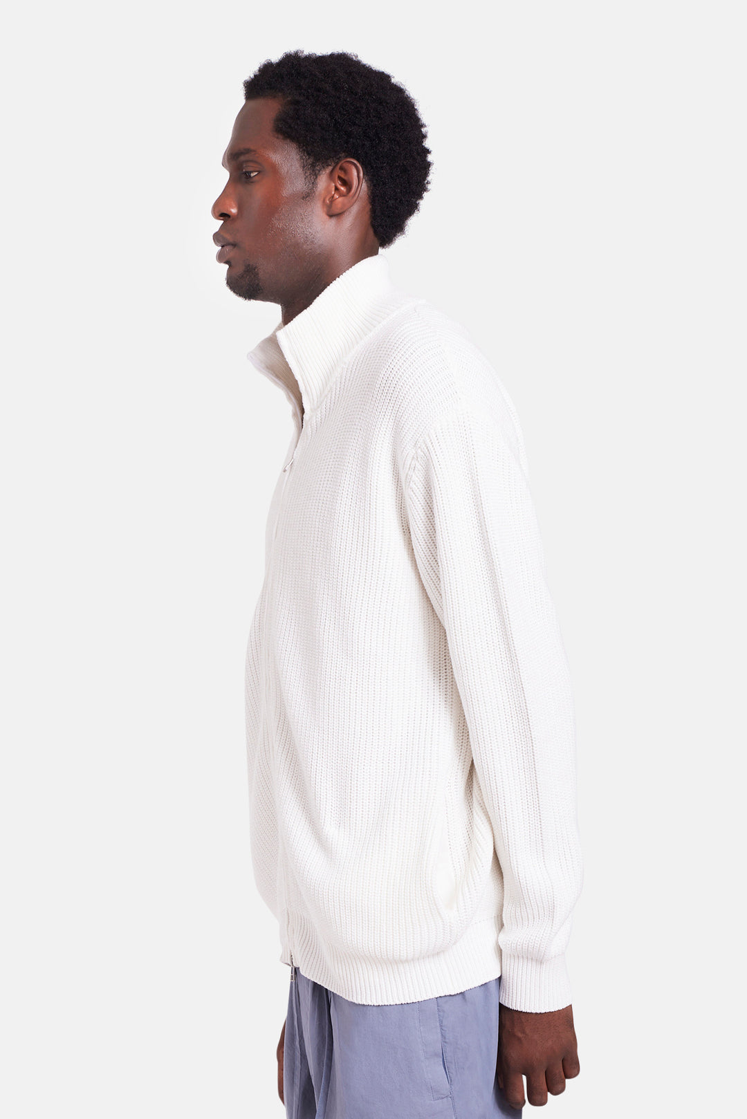 Hunter Ribbed Full Zip Ivory