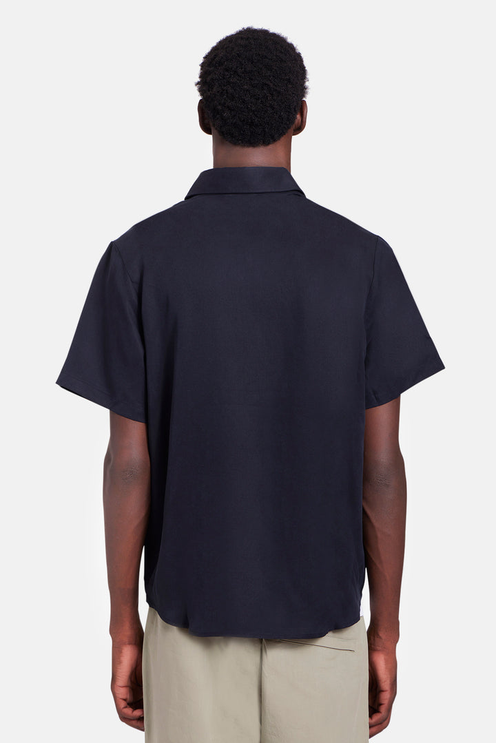Tencel SS Buttondown Navy