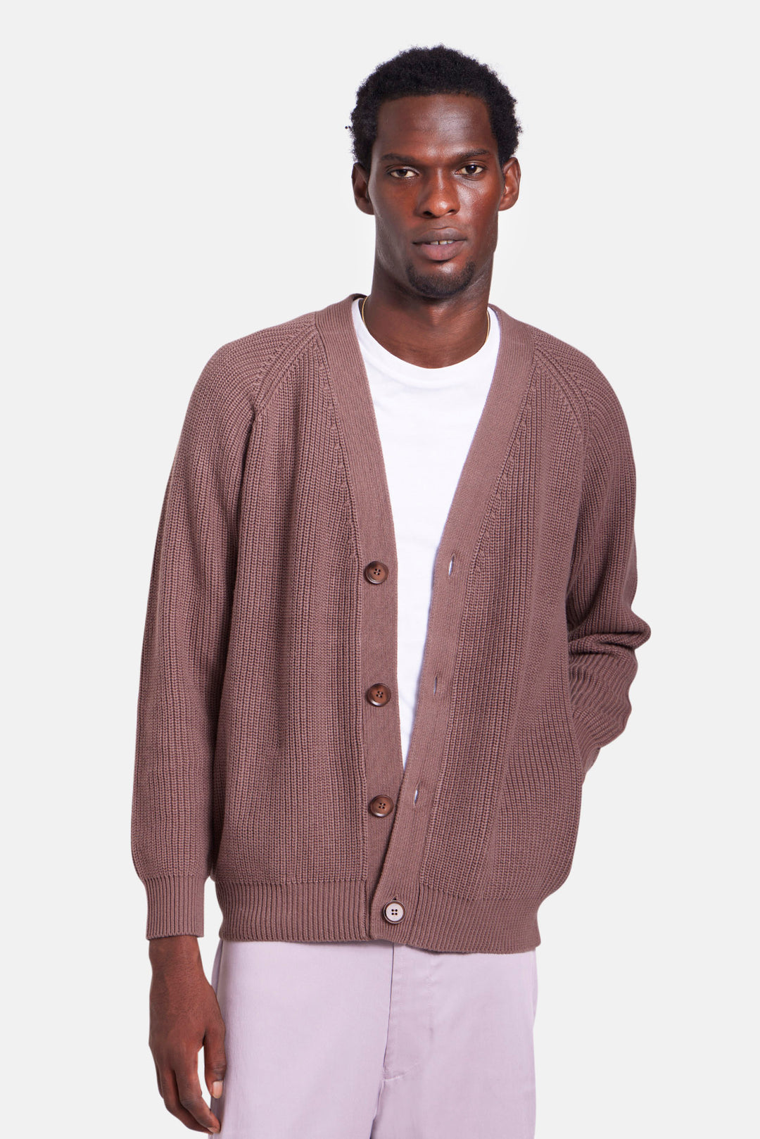 BK Ribbed Cardigan Brown