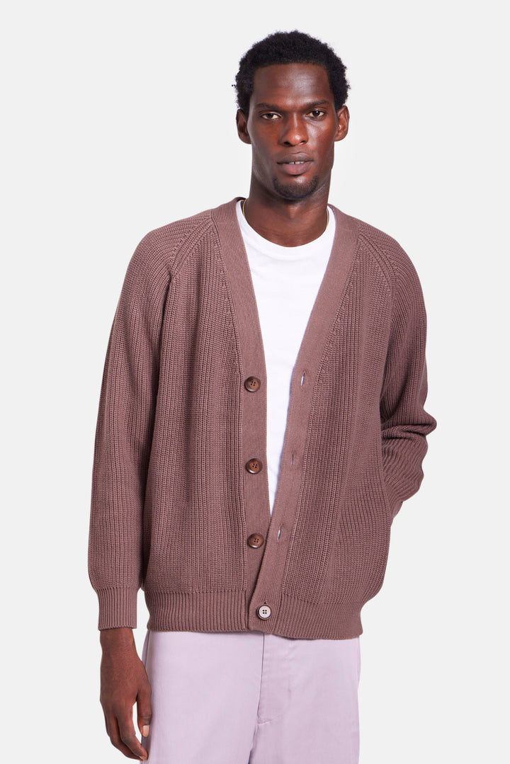 BK Ribbed Cardigan Brown