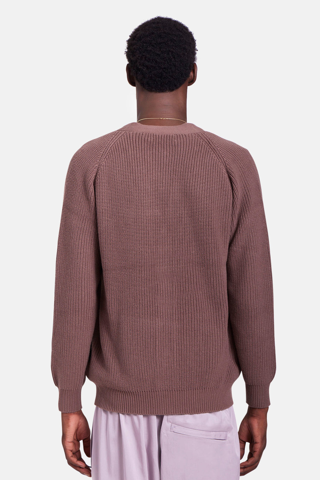 BK Ribbed Cardigan Brown