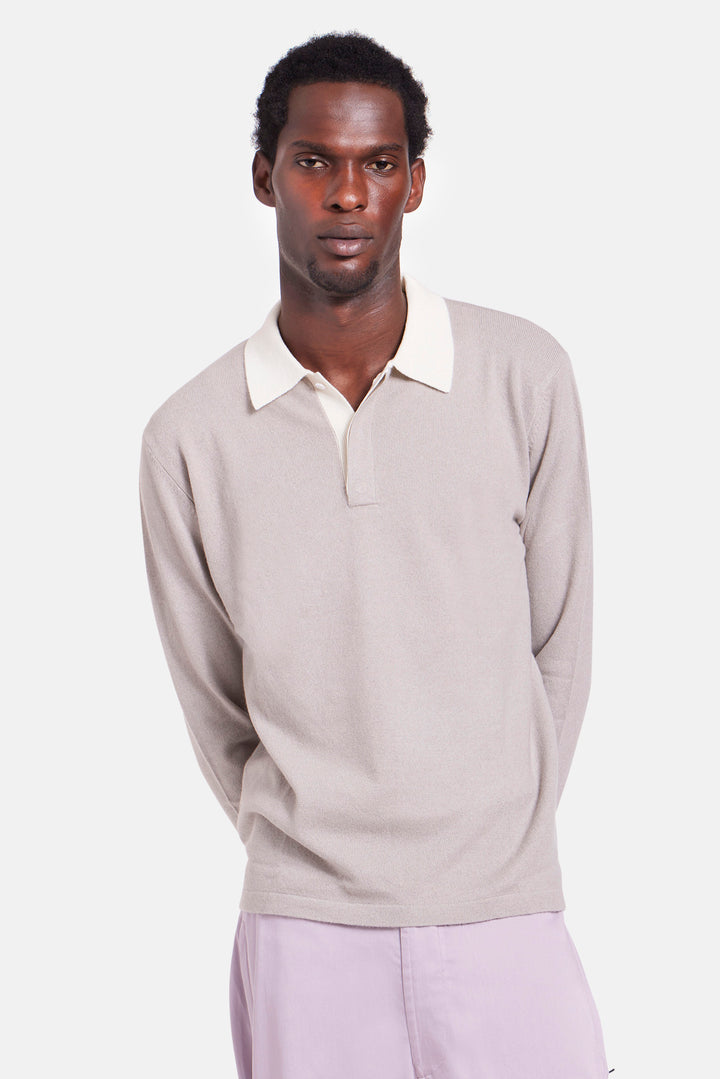 Cashmere Rugby Grey w/ White Collar