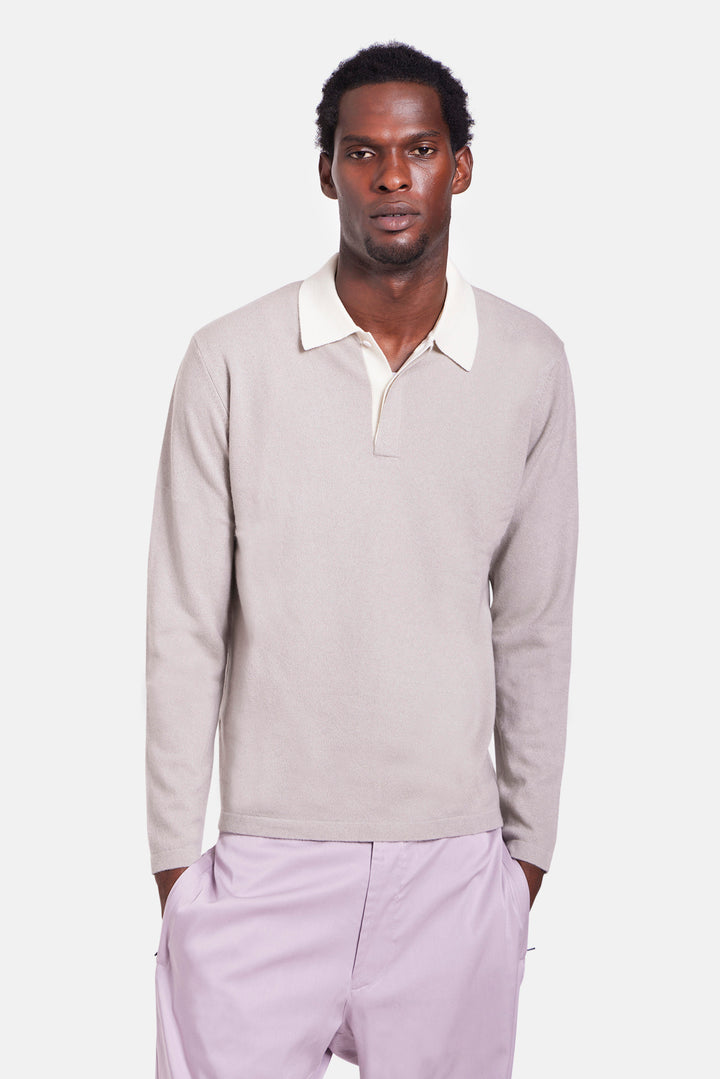 Cashmere Rugby Grey w/ White Collar
