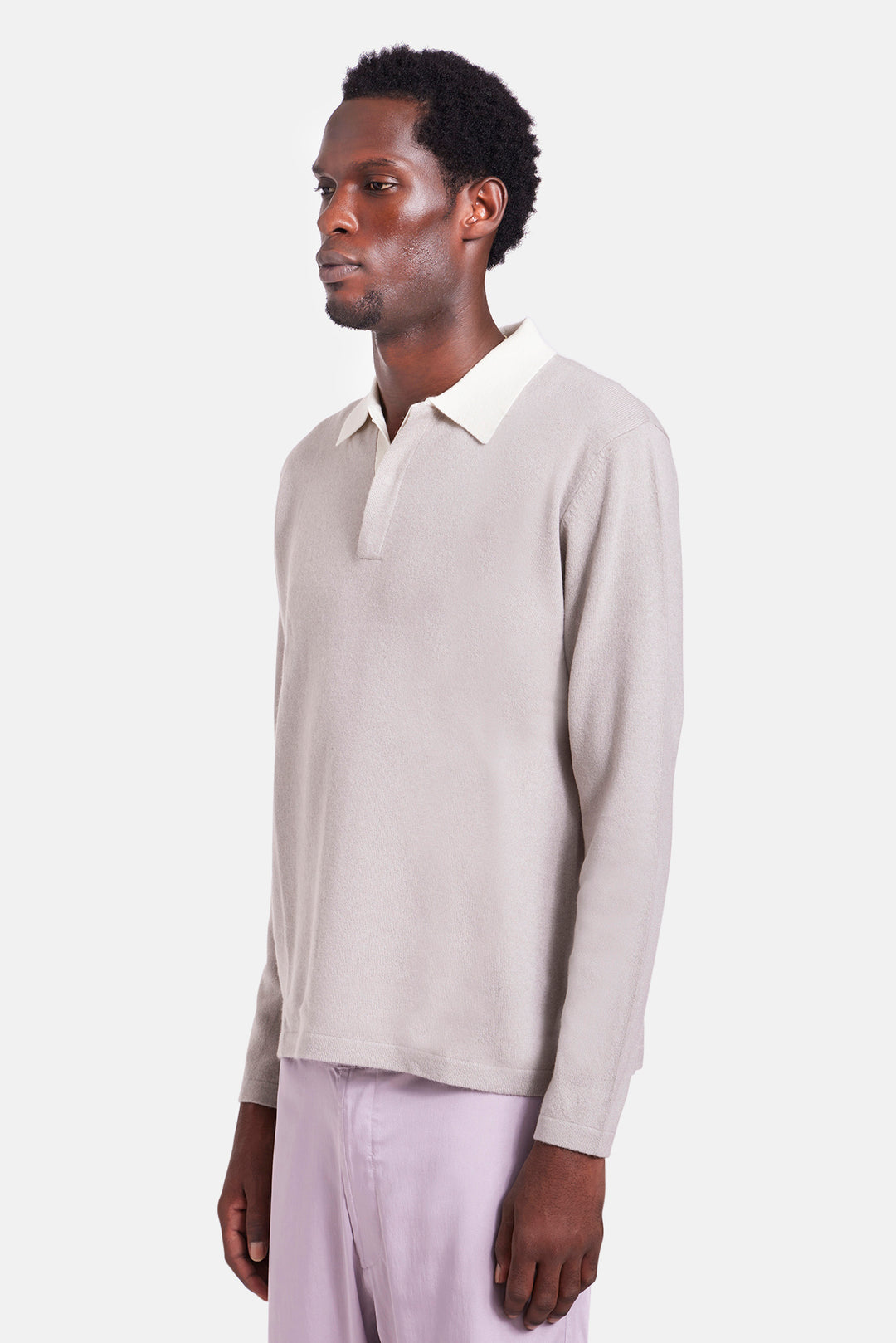 Cashmere Rugby Grey w/ White Collar