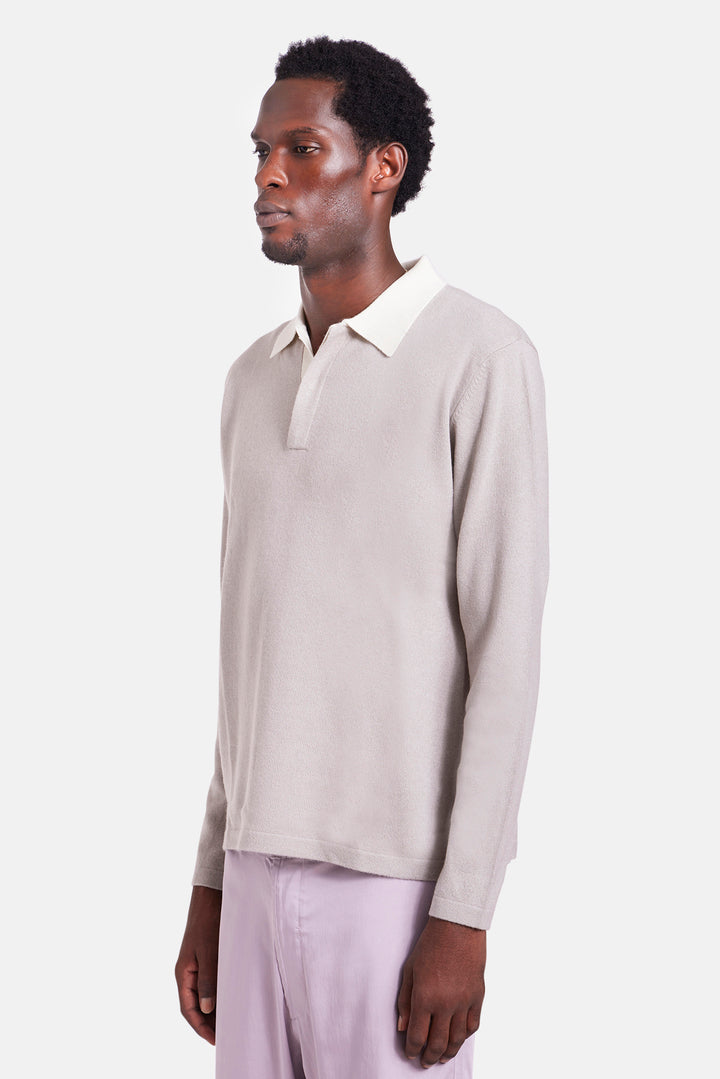 Cashmere Rugby Grey w/ White Collar