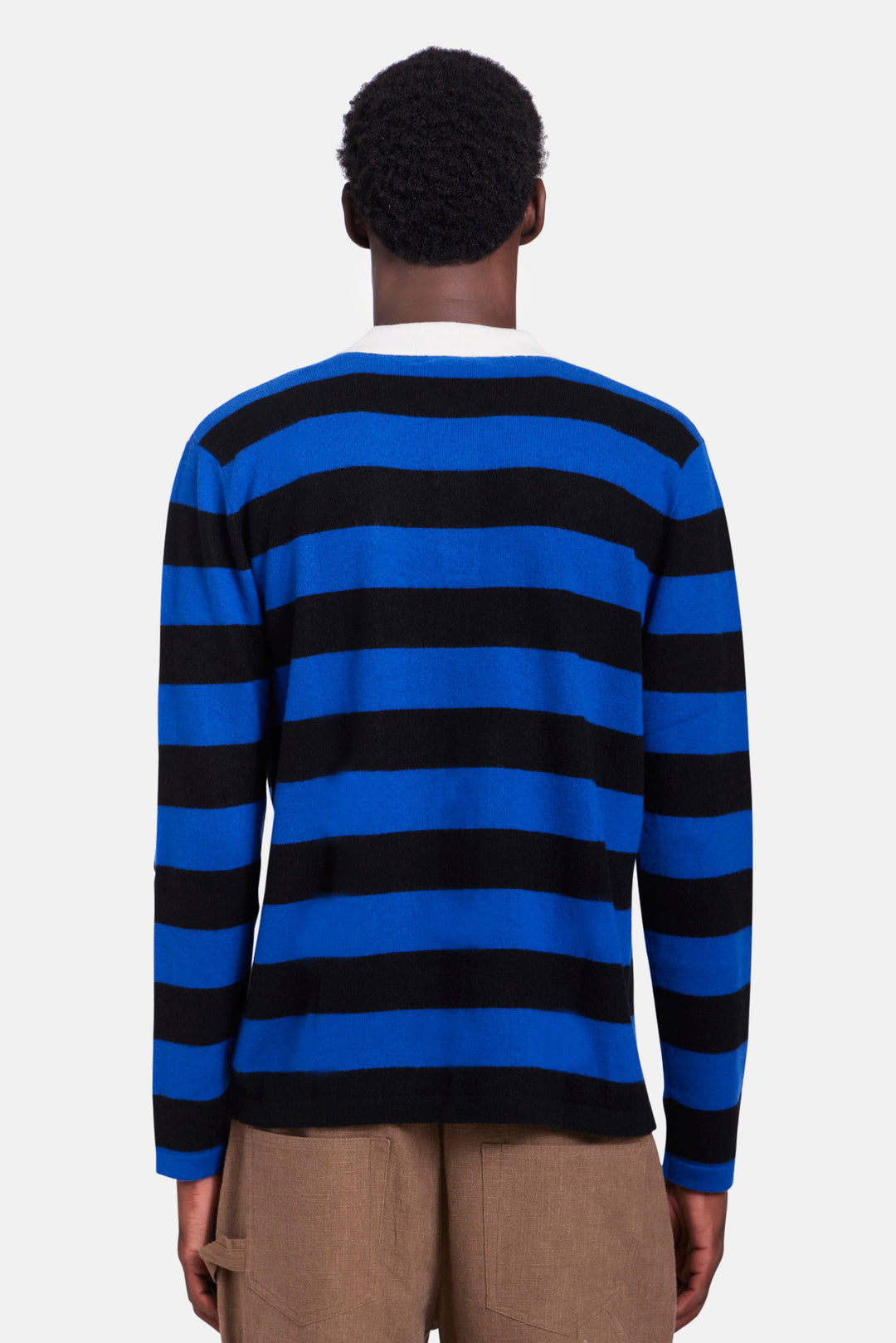 Cashmere Striped Rugby Black/Blue
