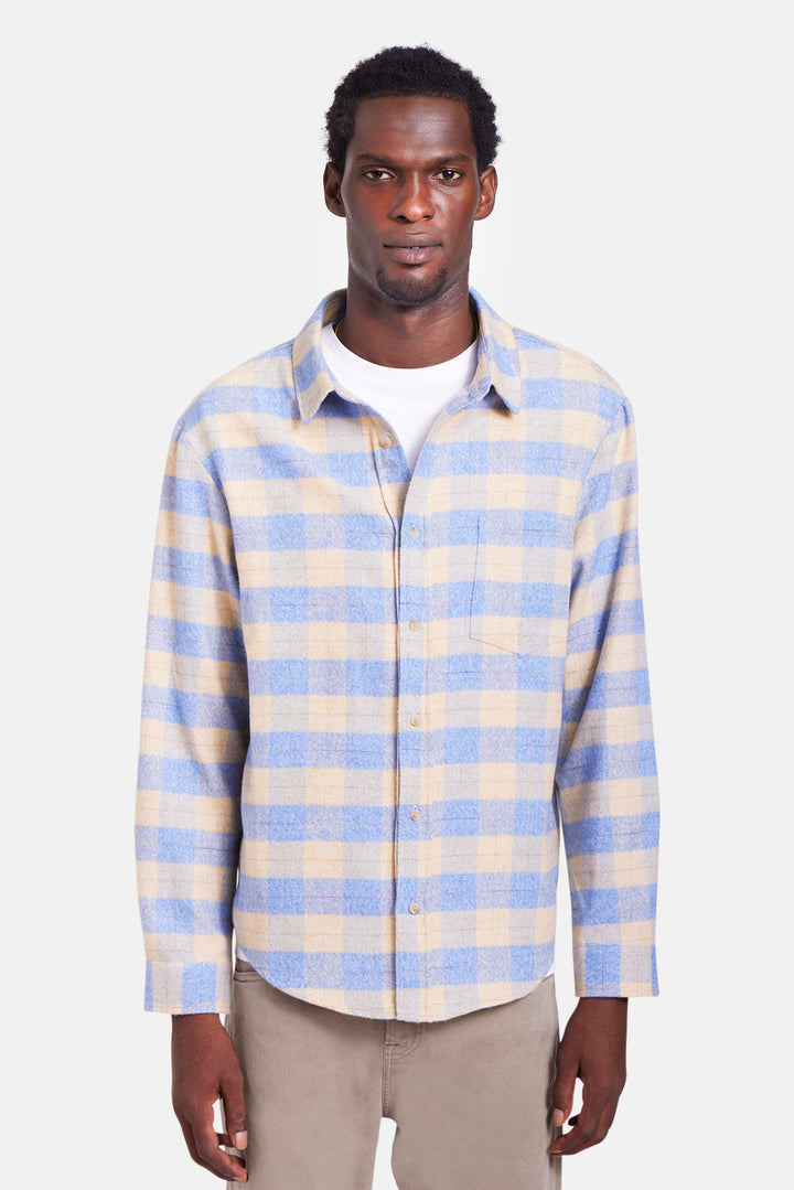 Brandon Brushed Flannel Butter/Blue Plaid