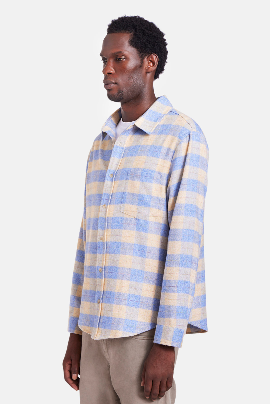 Brandon Brushed Flannel Butter/Blue Plaid
