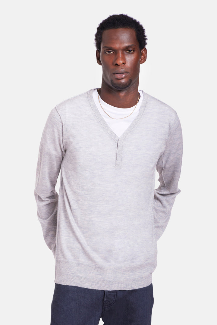 Ville Cash V-Neck Grey