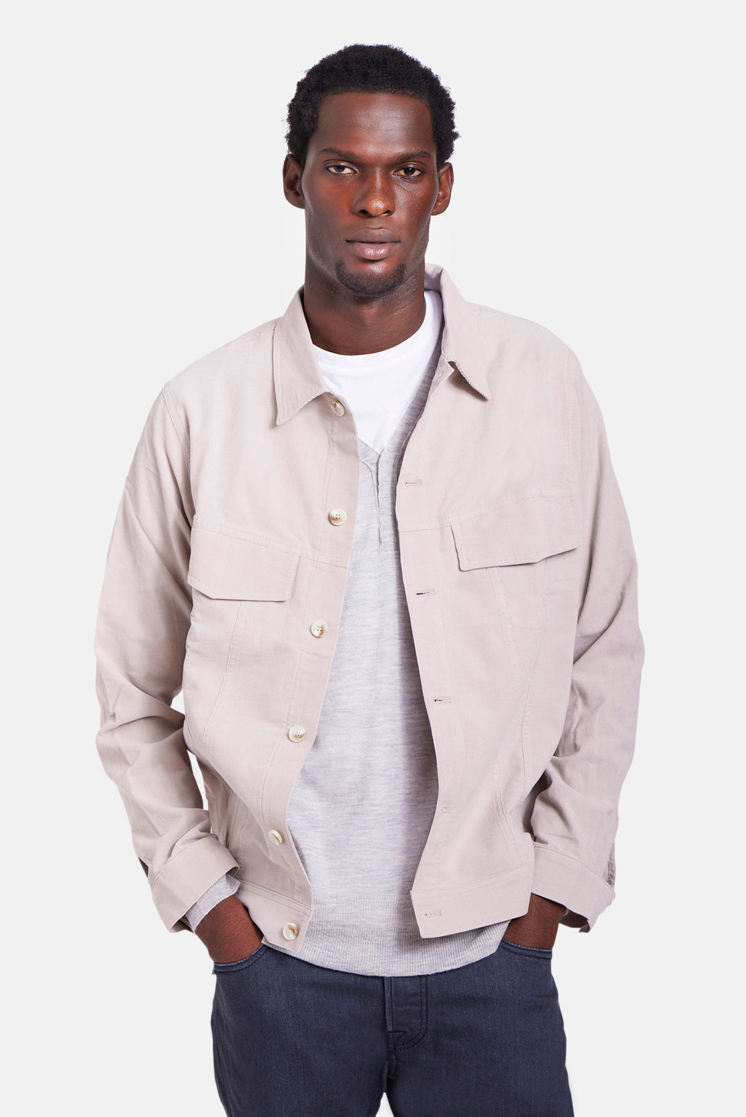 Dante Micro Cord Trucker Jacket Beige