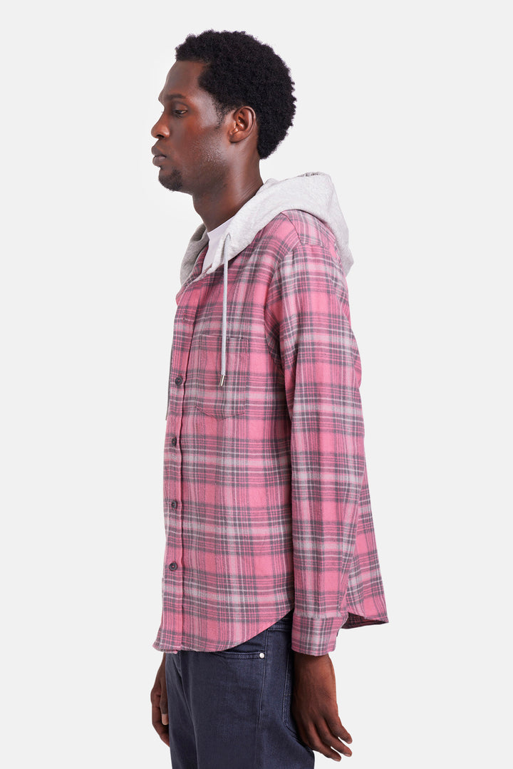 Dylan Flannel Pink Plaid w/Grey Hood