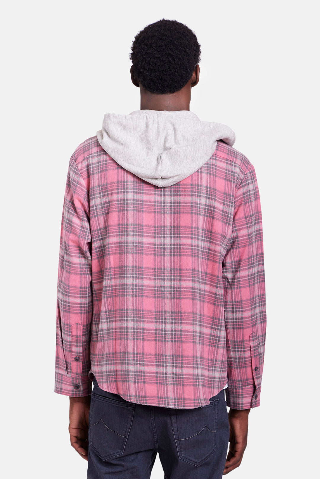 Dylan Flannel Pink Plaid w/Grey Hood