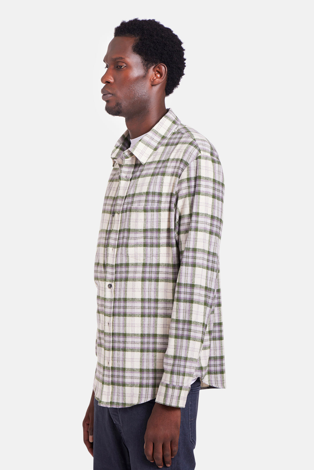 Brandon Brushed Flannel Olive/Cream Plaid