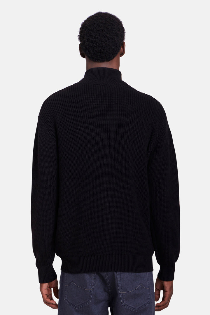 Hunter Ribbed Full Zip Black