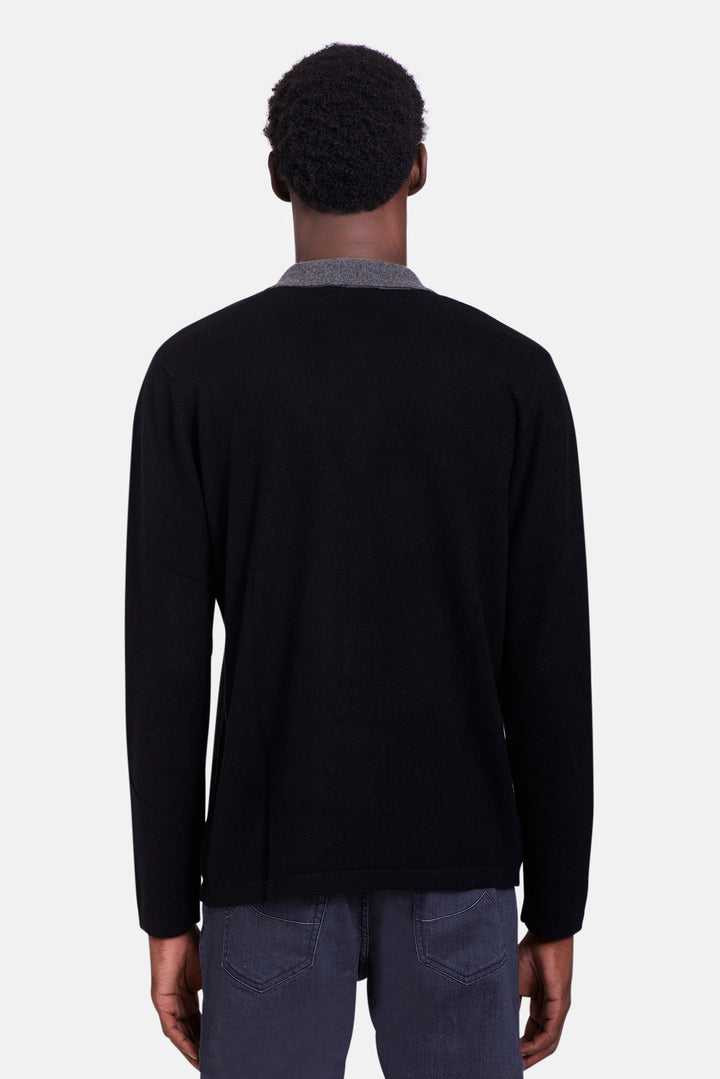 Cashmere Rugby Black w/ Heather Charcoal Collar