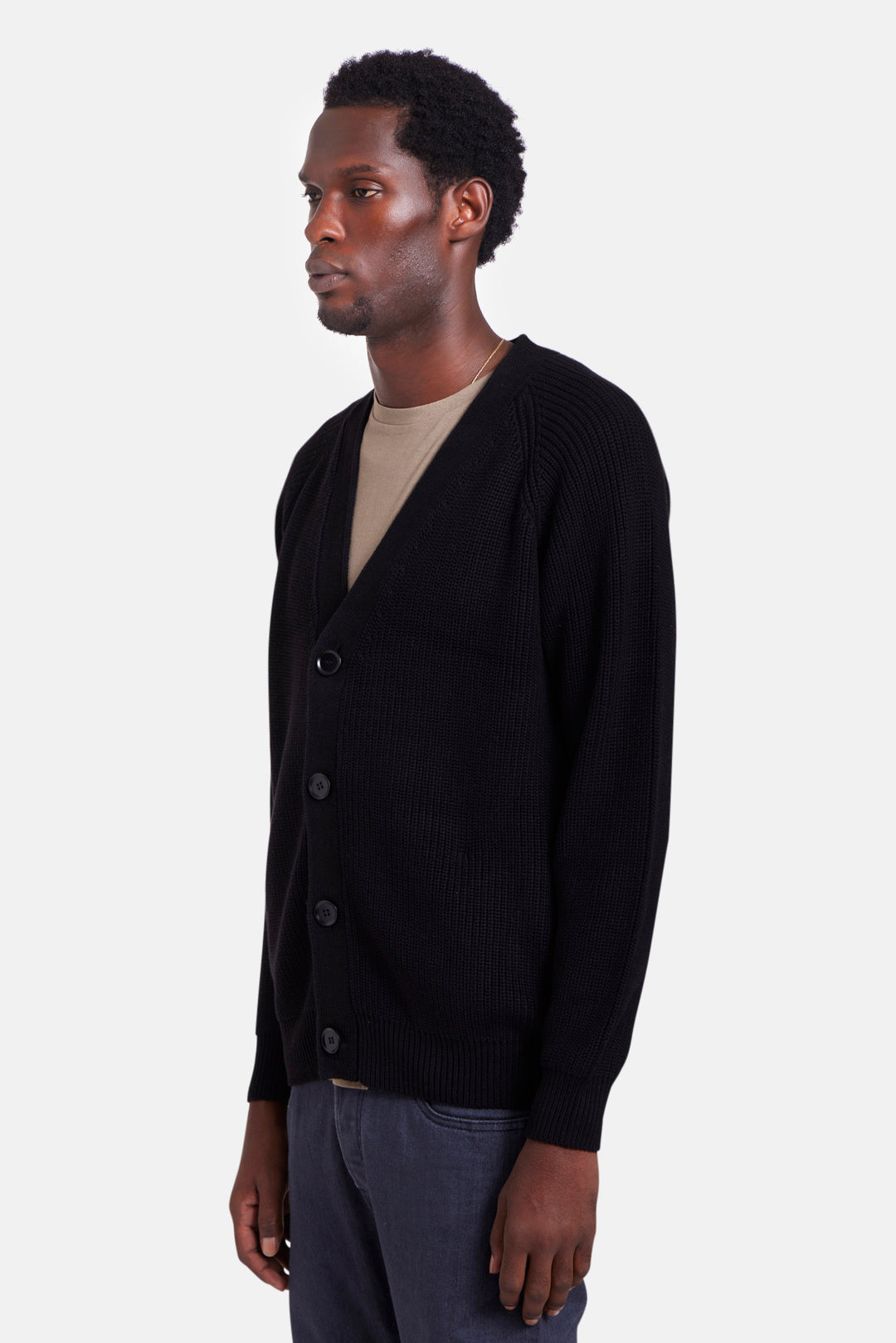 BK Ribbed Cardigan Black