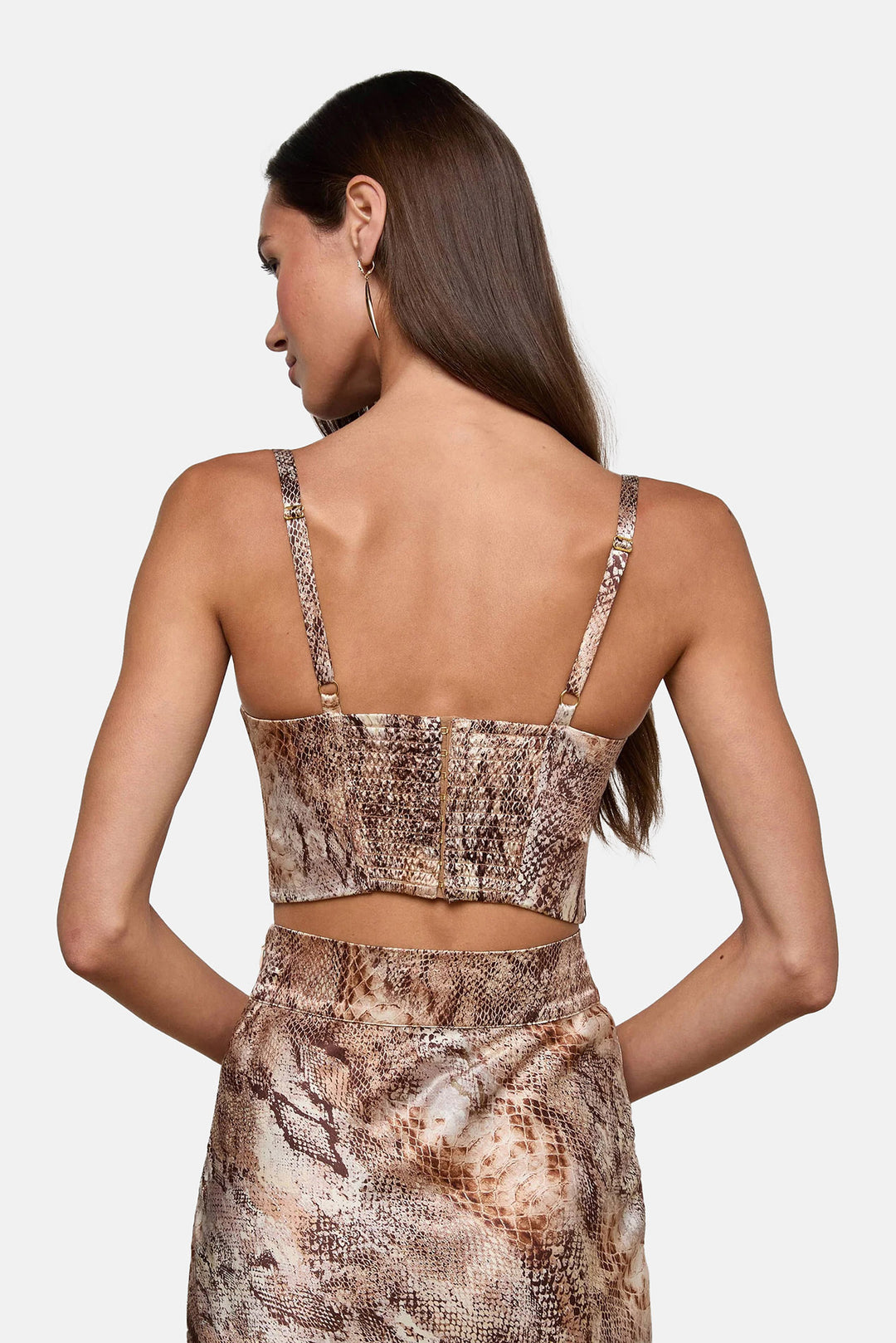 Sonya Silk Bustier Tan Multi Western Snake