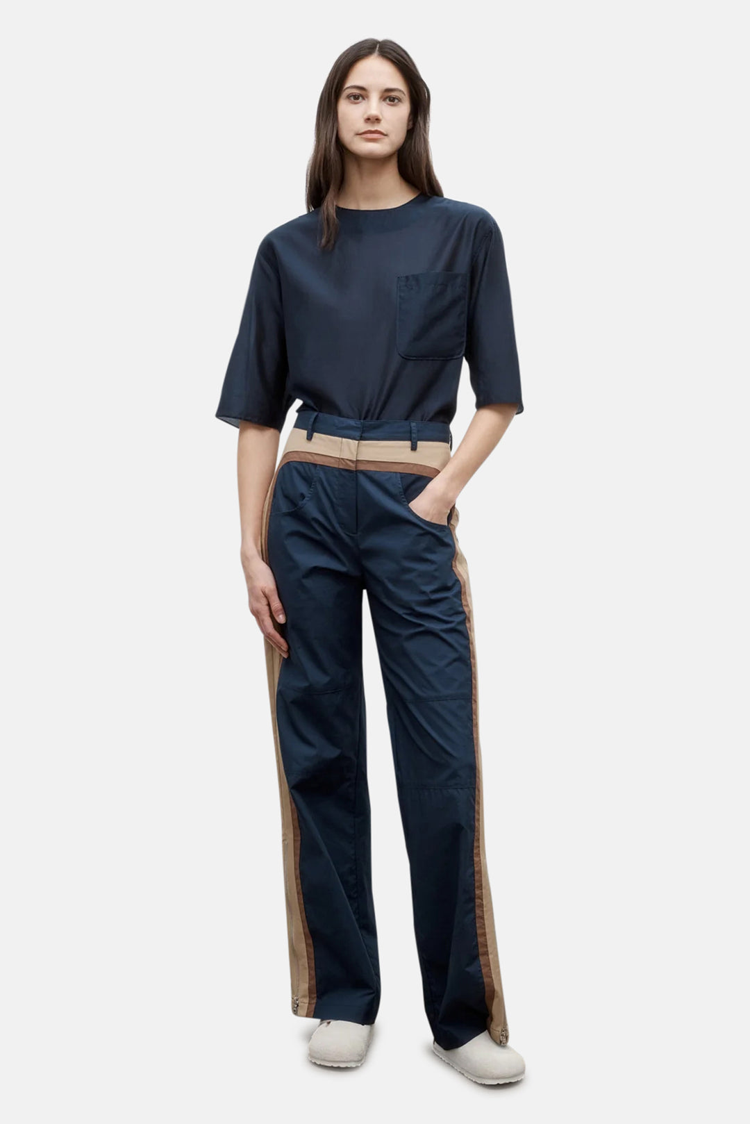 Bella Pant in Super Compact Poplin Midnight