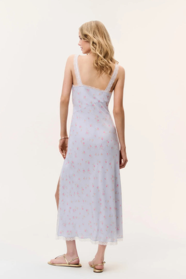 Beverly Floral Maxi Dress Periwinkle Moon