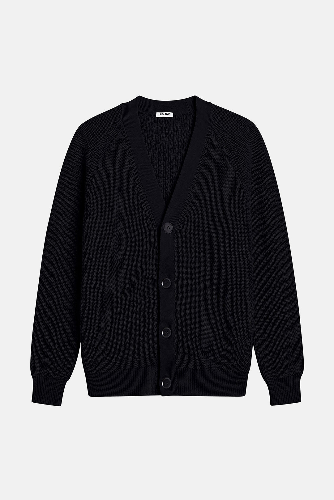 BK Ribbed Cardigan Black
