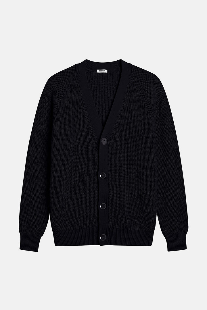 BK Ribbed Cardigan Black