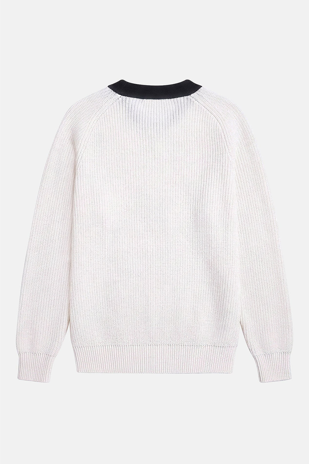 BK Ribbed Combo Cardigan Ivory/Black