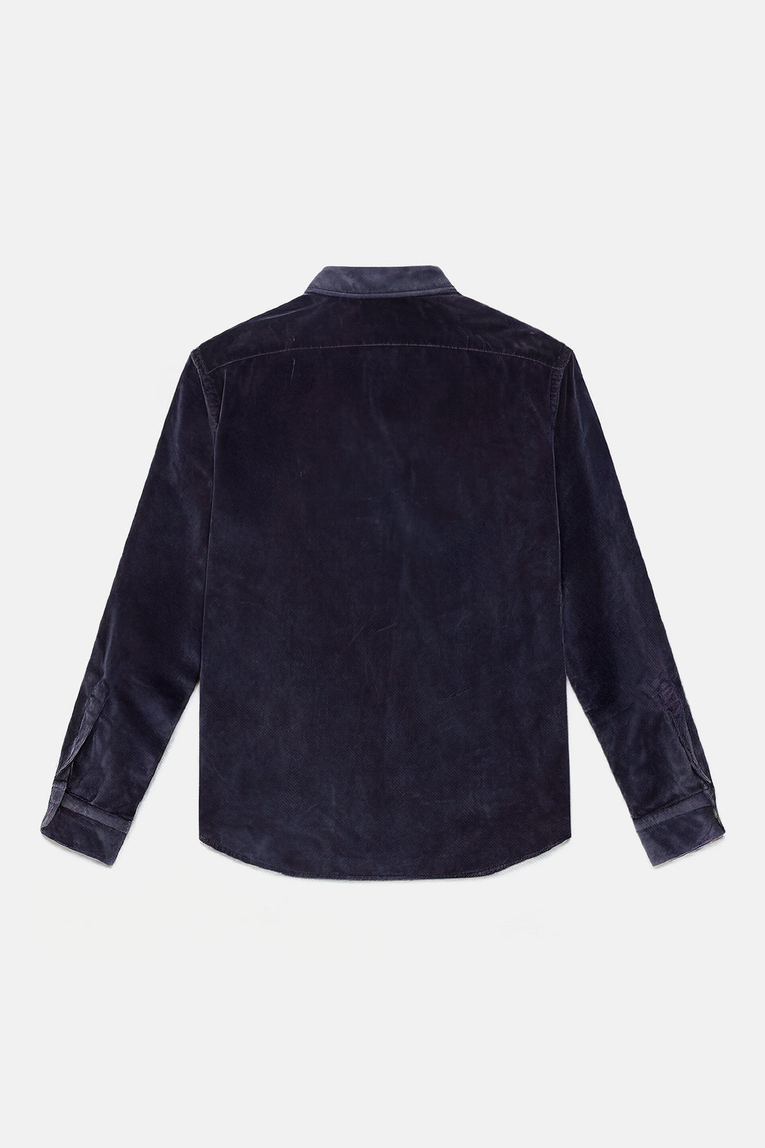 Soft Velvet Western Shirt Navy