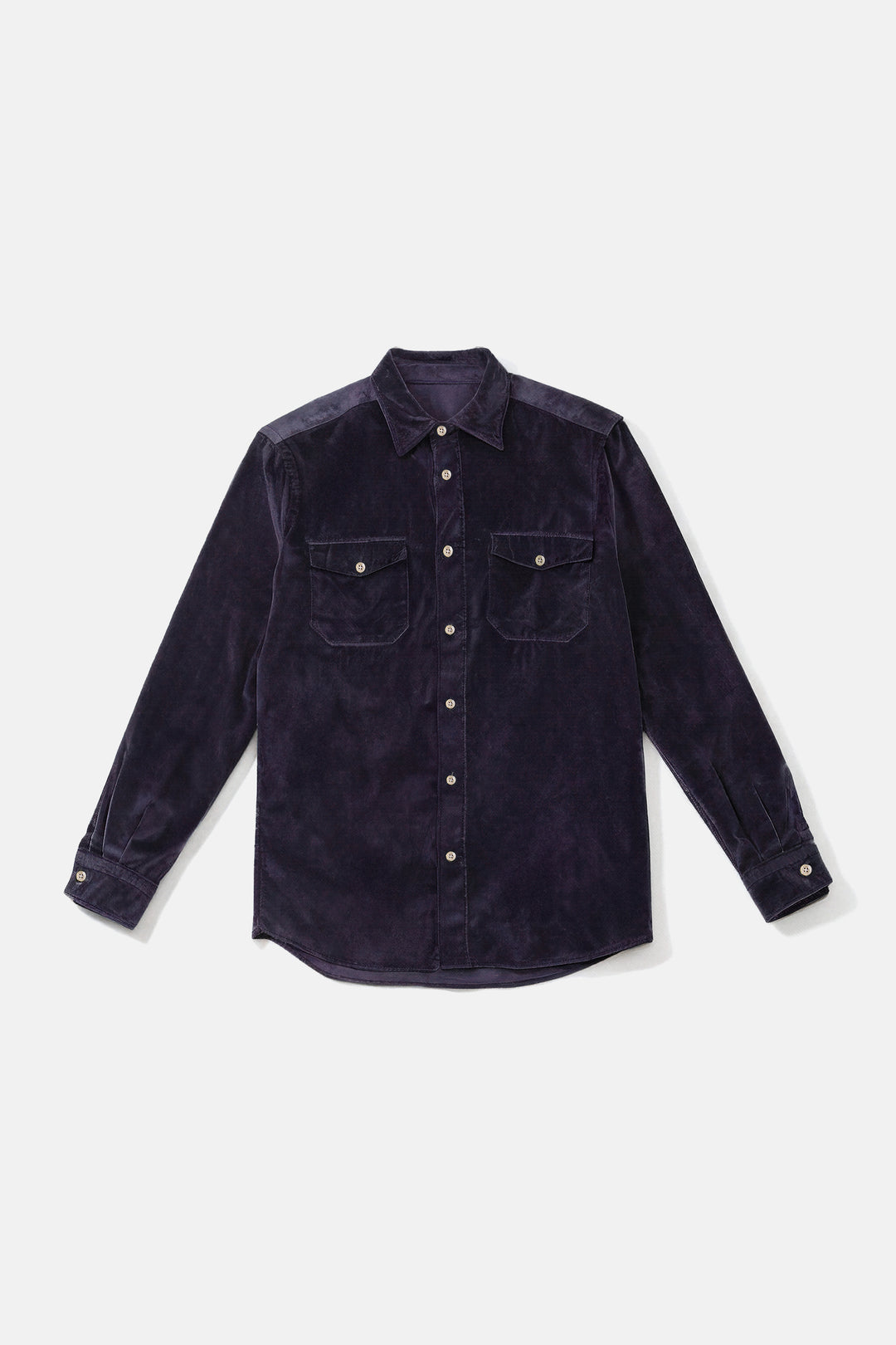 Boglioli Soft Velvet Western Shirt Navy – blueandcream