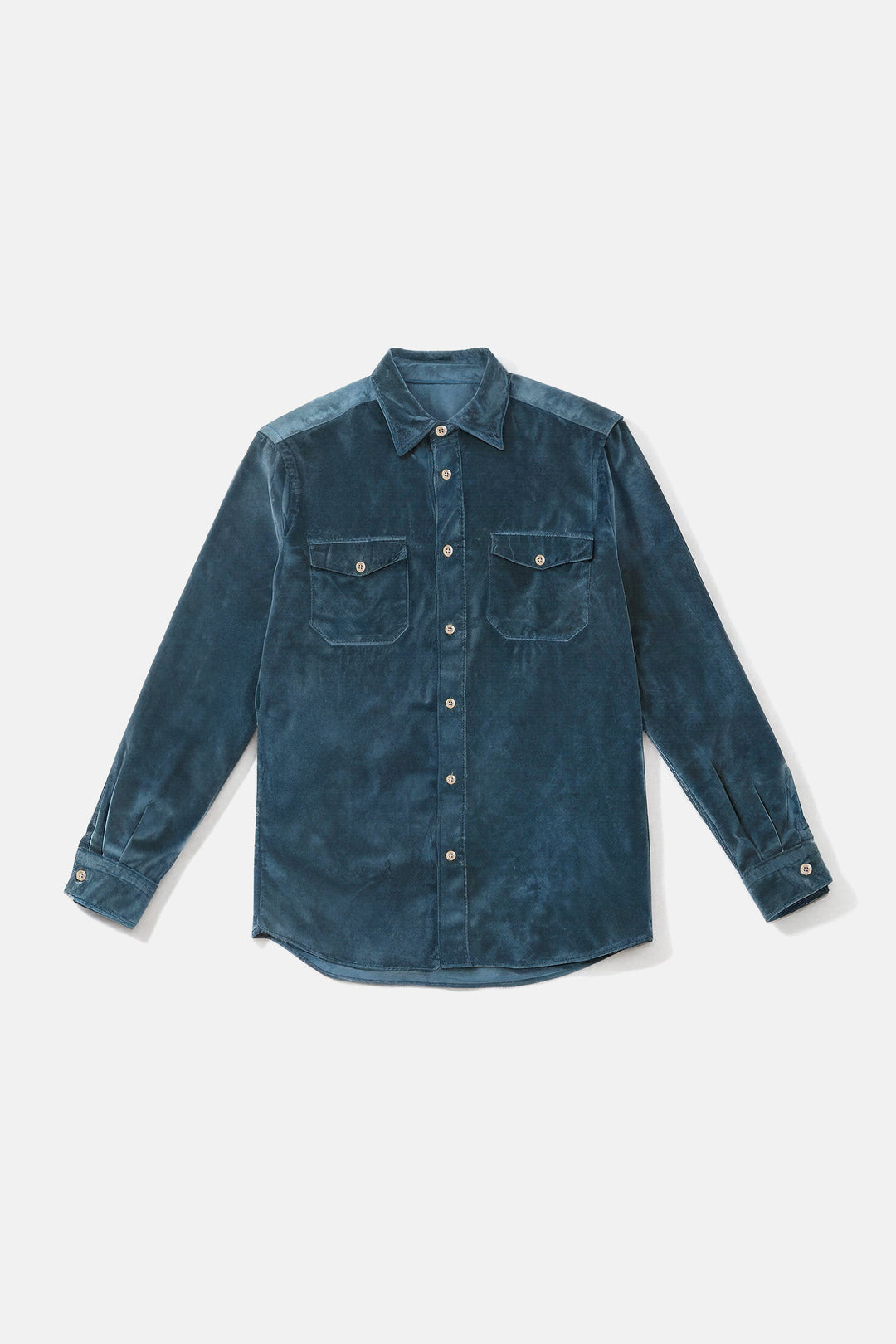 Soft Velvet Western Shirt Teal