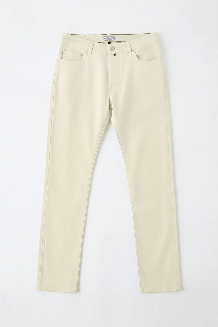 Bard Soft Pique Pant W/ Suede Patch Beige