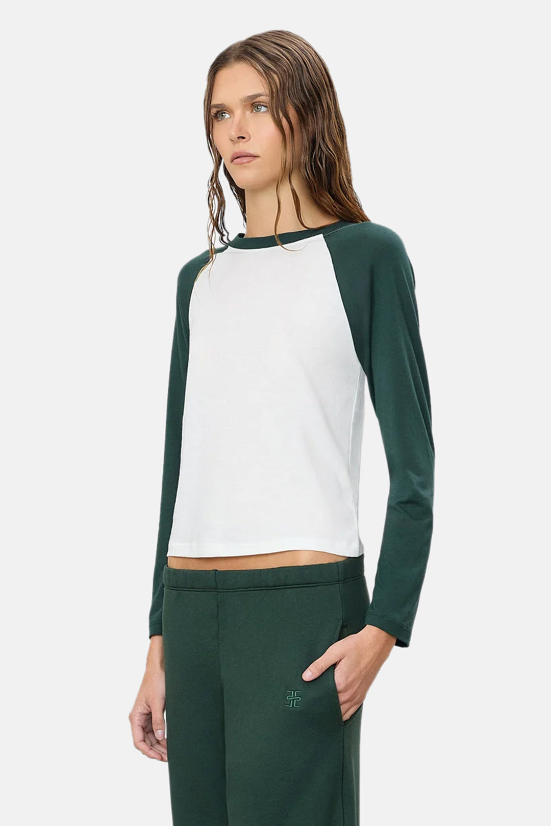 Baseball Tee Ivory/Forest