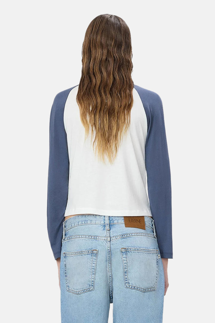 Baseball Tee Ivory/Washed Navy