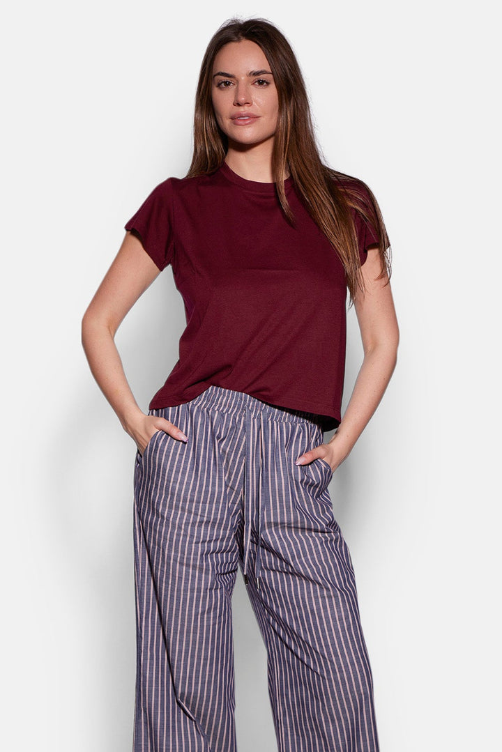 Bebe Lux Tee Burgundy