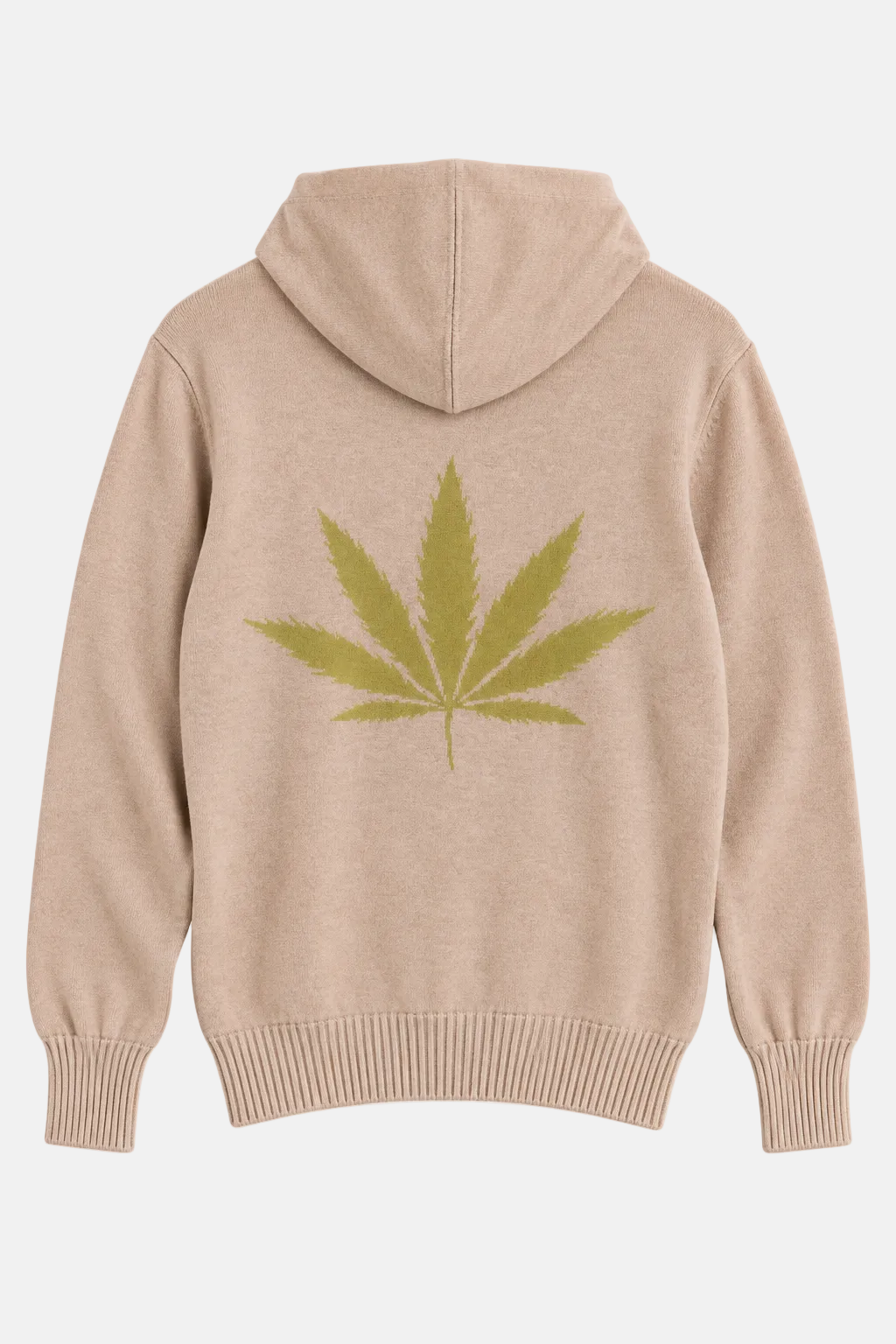 Leaf Intarsia Hood Pullover Walnut