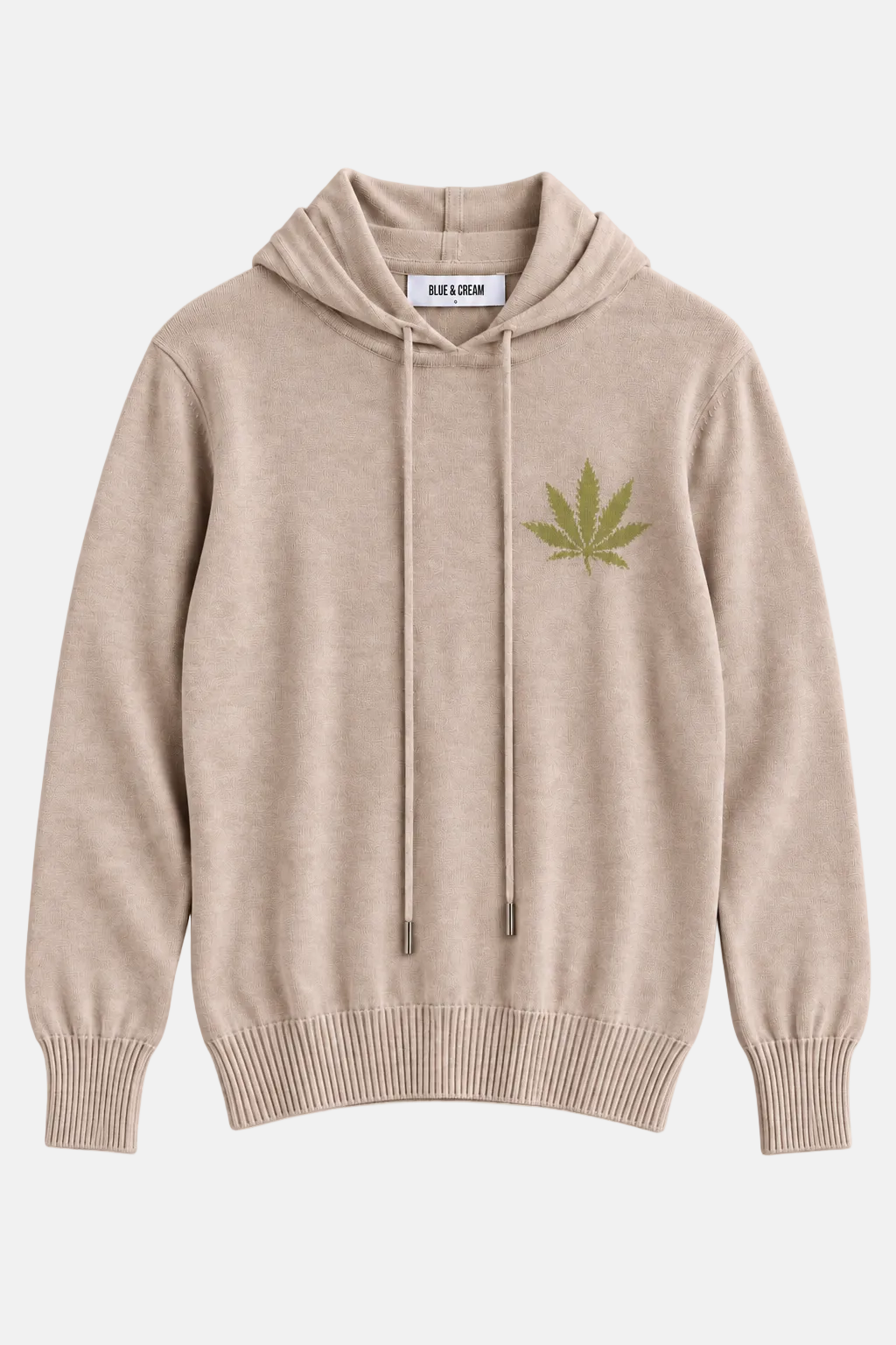Leaf Intarsia Hood Pullover Walnut