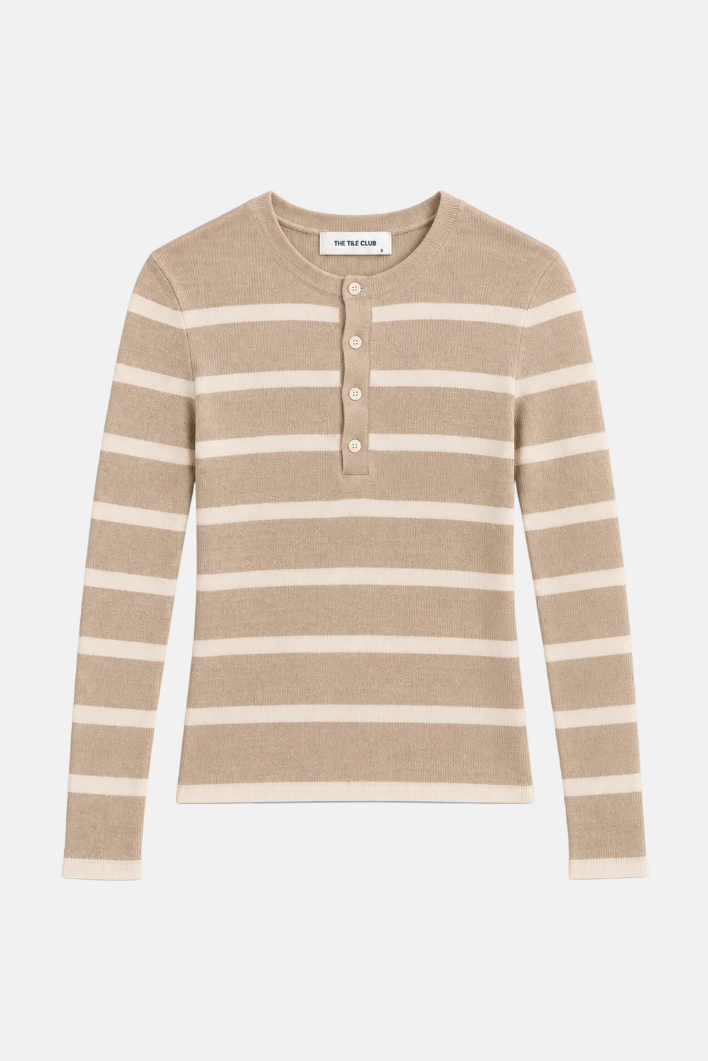 Sylvia Striped Henley Sandstone/Ivory Stripe
